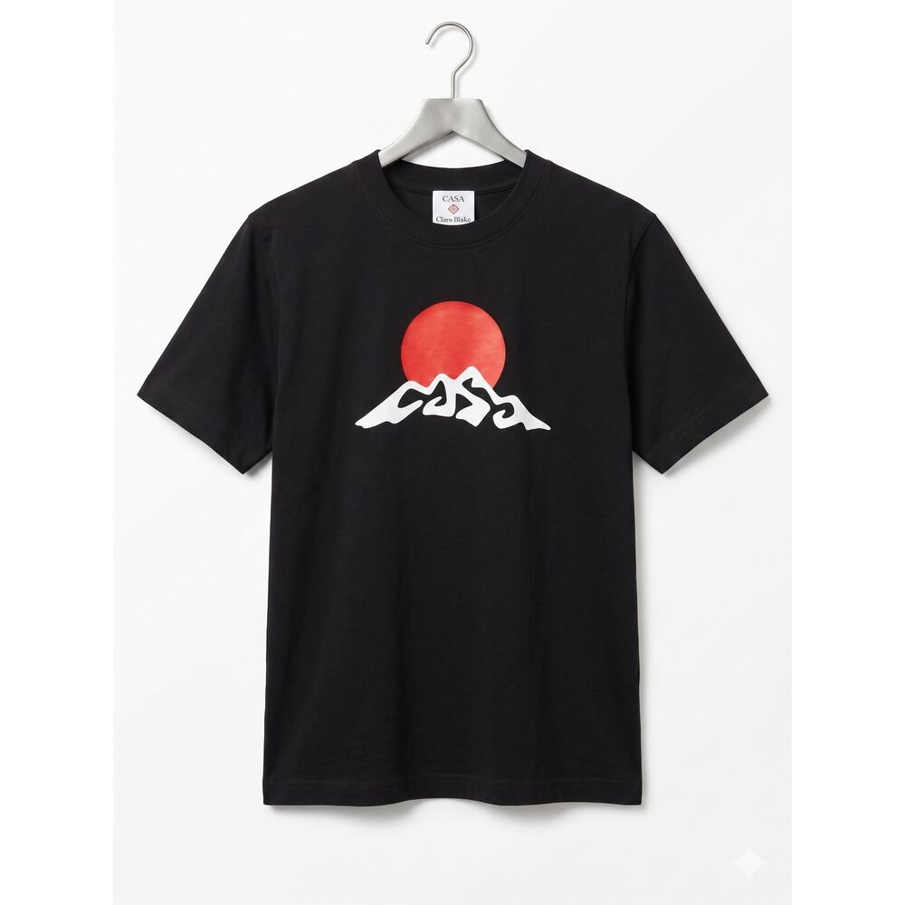 New $275 Casablanca 100% Organic Cotton Short Sleeve Black T-shirt Men Size S